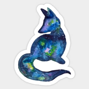 Galaxy Fox Sitting Sticker